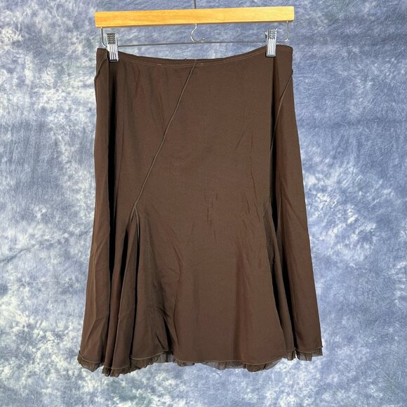 Max Studio Brown Godet Skirt - Picture 1 of 3